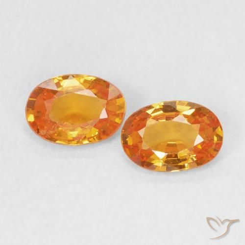 0.98ctw Naturale Arancio Medio Zaffiro, Ovale, VS