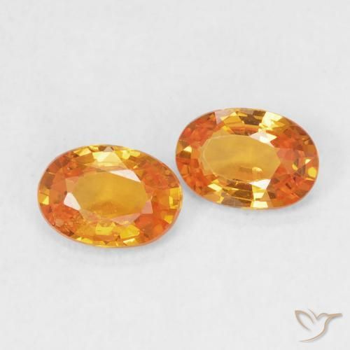 Gemme di Zaffiro Arancio Medio naturale da 0.98 ct, Ovale, VS