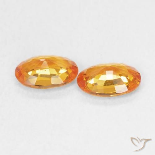 Gemme di Zaffiro Arancio Medio naturale da 0.98 ct, Ovale, VS