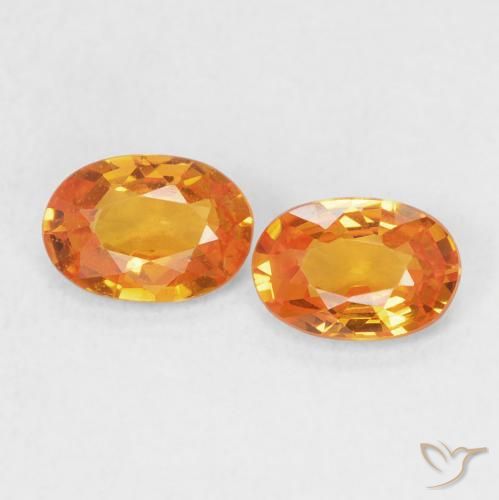 1.17ctw Naturale Arancione brillante Zaffiro, Ovale, VS