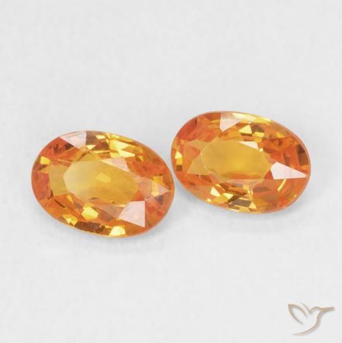Gemme di Zaffiro Arancione brillante naturale da 1.17 ct, Ovale, VS