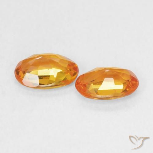Gemme di Zaffiro Arancione brillante naturale da 1.17 ct, Ovale, VS
