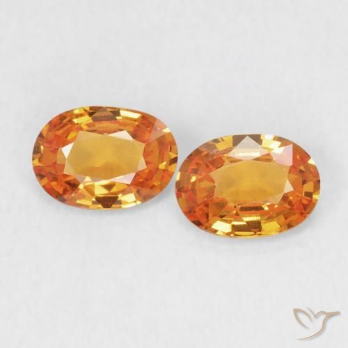 1.01ctw Naturale Arancione brillante Zaffiro, Ovale, VS