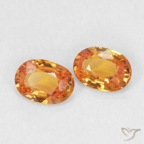 Gemme di Zaffiro Arancione brillante naturale da 1.01 ct, Ovale, VS