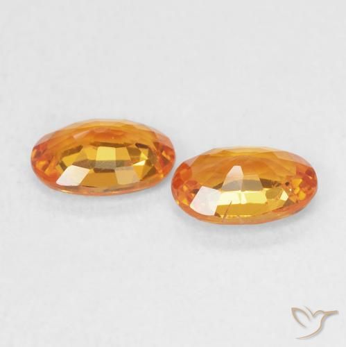 Gemme di Zaffiro Arancione brillante naturale da 1.15 ct, Ovale, VS