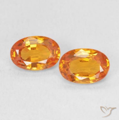 1.29ctw Naturale Arancione brillante Zaffiro, Ovale, VVS-VS