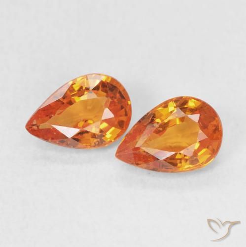 1.07ctw Naturale Arancione brillante Zaffiro, Forma a pera, VS