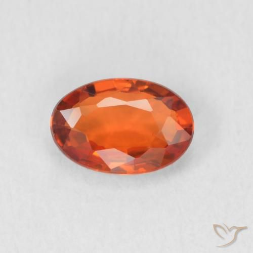 0.64ct Naturale Arancione rossastra Zaffiro, Ovale, VVS
