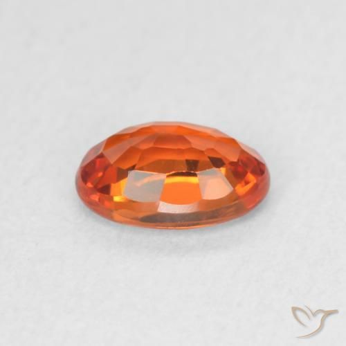 Zaffiro Arancione rossastra naturale da 0.64 ct, Ovale, VVS