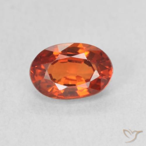 0.78ct Naturale Arancione rossastra Zaffiro, Ovale, VVS