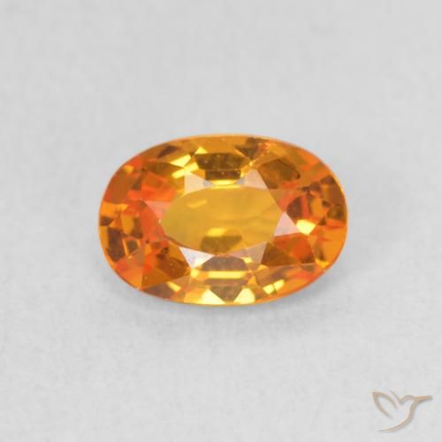 0.64ct Naturale Arancione brillante Zaffiro, Ovale, VVS