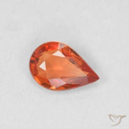 Zaffiro Arancio Medio naturale da 0.35 ct, Forma a pera, VVS