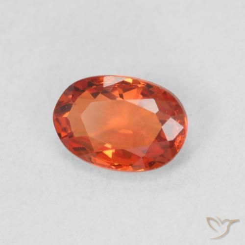Zaffiro Arancia Fuoco naturale da 0.62 ct, Ovale, VVS