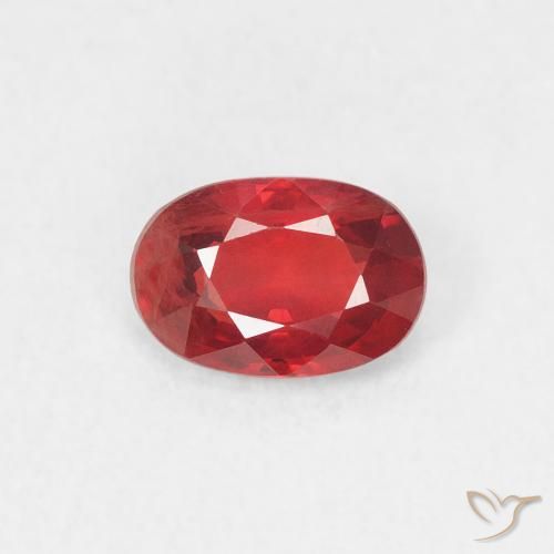 0.61ct Naturale Rosso medio Zaffiro, Ovale, VS