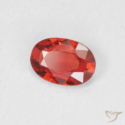 Zaffiro Rosso brillante naturale da 0.43 ct, Ovale, VVS