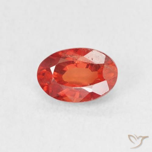 0.64ct Naturale Rosso medio Zaffiro, Ovale, VS