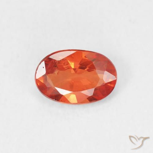 0.55ct Naturale Arancio caldo Zaffiro, Ovale, VS