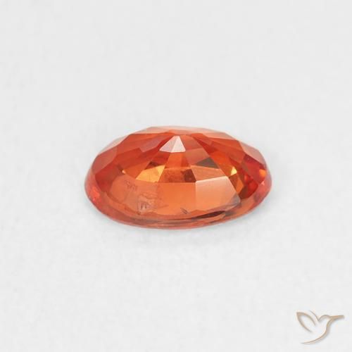 Zaffiro Arancio caldo naturale da 0.55 ct, Ovale, VS