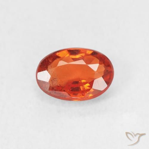 0.58ct Naturale Arancia Fuoco Zaffiro, Ovale, VS