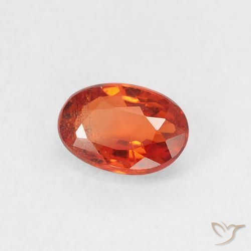 Zaffiro Arancia Fuoco naturale da 0.58 ct, Ovale, VS