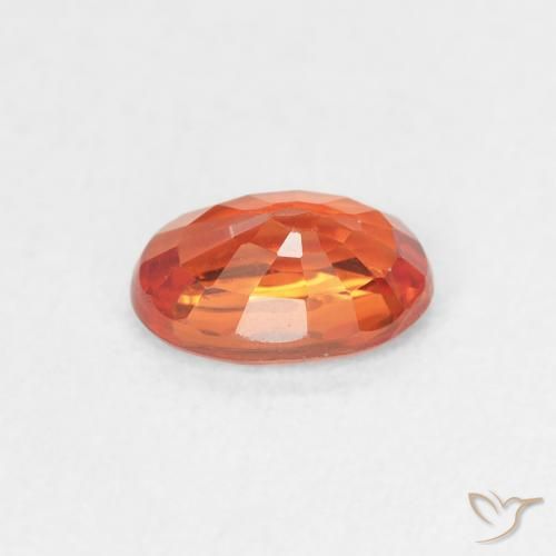 Zaffiro Arancia Fuoco naturale da 0.64 ct, Ovale, VS
