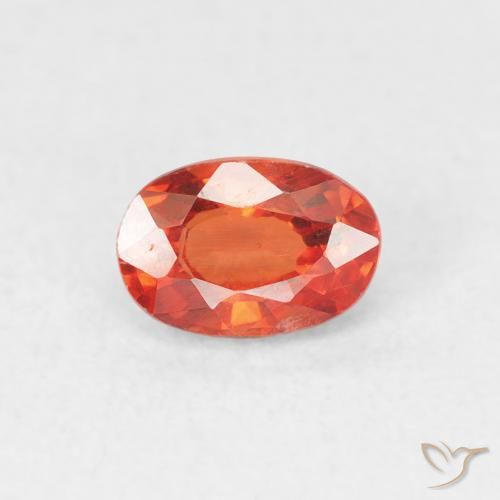 0.68ct Naturale Arancio Medio Zaffiro, Ovale, VS, Photo A