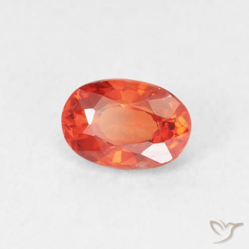 Zaffiro Arancio Medio naturale da 0.68 ct, Ovale, VS