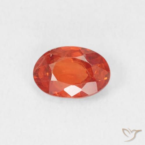 0.54ct Naturale Arancione Ambra Zaffiro, Ovale, VS