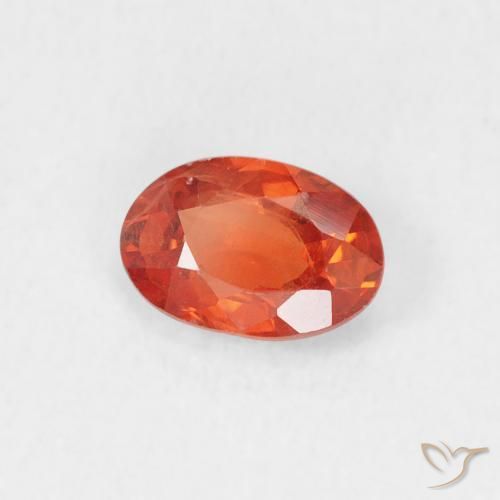 Zaffiro Arancione Ambra naturale da 0.54 ct, Ovale, VS