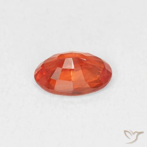 Zaffiro Arancione Ambra naturale da 0.54 ct, Ovale, VS
