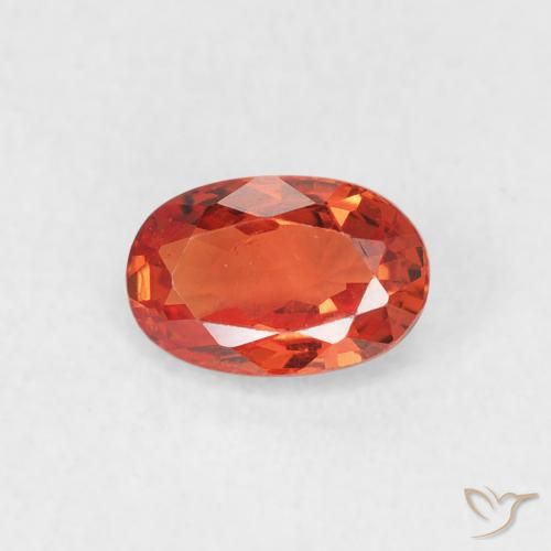 0.68ct Naturale Arancio caldo Zaffiro, Ovale, VS