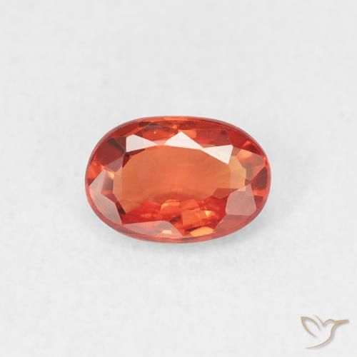 0.56ct Naturale Arancio Medio Zaffiro, Ovale, VVS-VS
