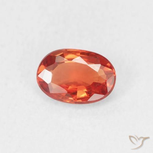 Zaffiro Arancio Medio naturale da 0.56 ct, Ovale, VVS-VS