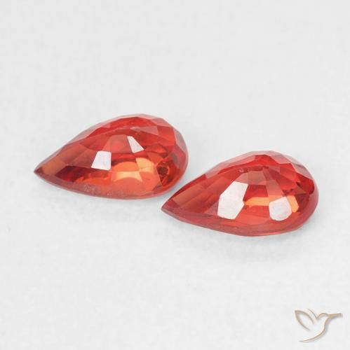 Gemme di Zaffiro Rosso fuoco naturale da 1.06 ct, Forma a pera, VVS-VS