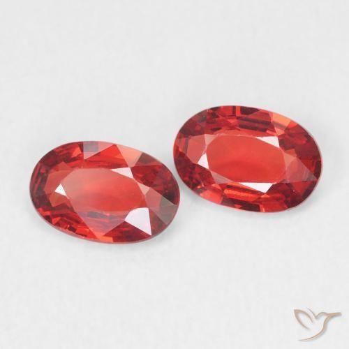 Gemme di Zaffiro Rosso brillante naturale da 0.94 ct, Ovale, VVS