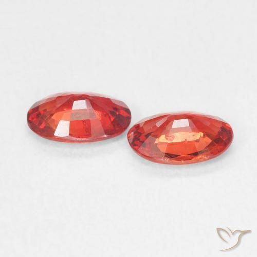 Gemme di Zaffiro Rosso intenso naturale da 0.84 ct, Ovale, VVS-VS