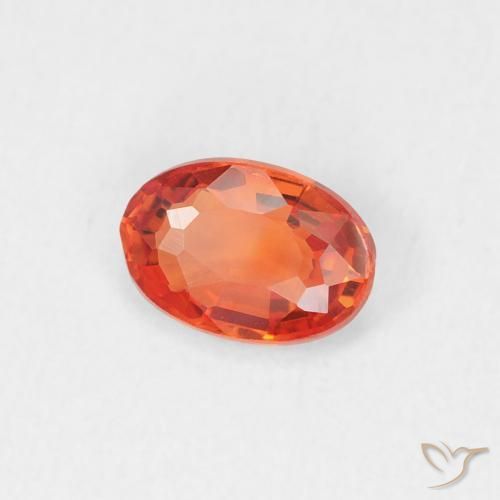 Zaffiro Arancia Fuoco naturale da 0.53 ct, Ovale, VVS