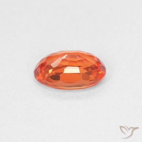 Zaffiro Arancia Fuoco naturale da 0.53 ct, Ovale, VVS