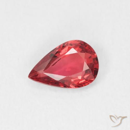 0.45ct Naturale Rosso medio Zaffiro, Forma a pera, VVS
