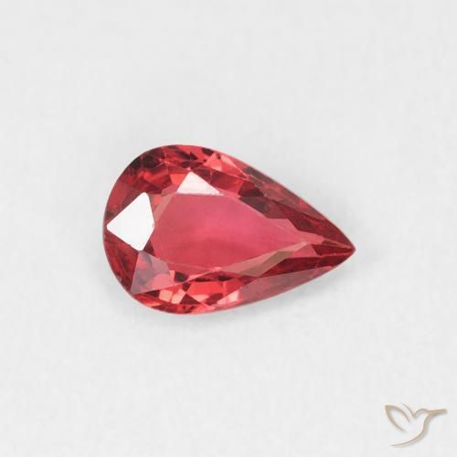 Zaffiro Rosso medio naturale da 0.45 ct, Forma a pera, VVS