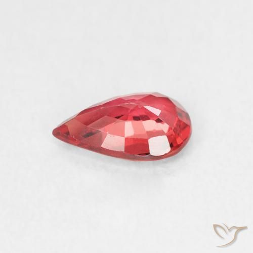 Zaffiro Rosso medio naturale da 0.45 ct, Forma a pera, VVS