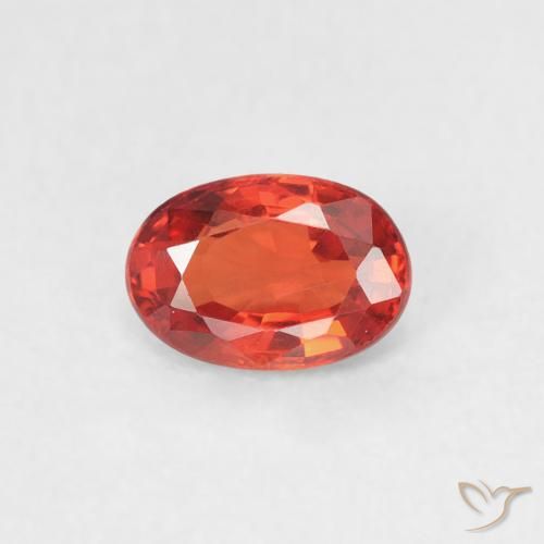 0.56ct Naturale Rosso medio Zaffiro, Ovale, VVS