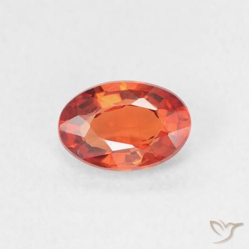 Zaffiro Arancione rossastra naturale da 0.64 ct, Ovale, VVS