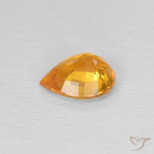Zaffiro Arancio-Oro naturale da 0.70 ct, Forma a pera, VS