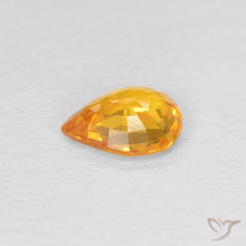 Zaffiro Arancio Medio naturale da 0.60 ct, Forma a pera, VVS-VS