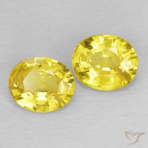 Gemme di Zaffiro Giallo cibernetico naturale da 1.23 ct, Ovale, VS