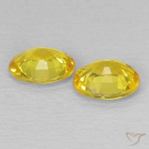 Gemme di Zaffiro Giallo cibernetico naturale da 1.23 ct, Ovale, VS