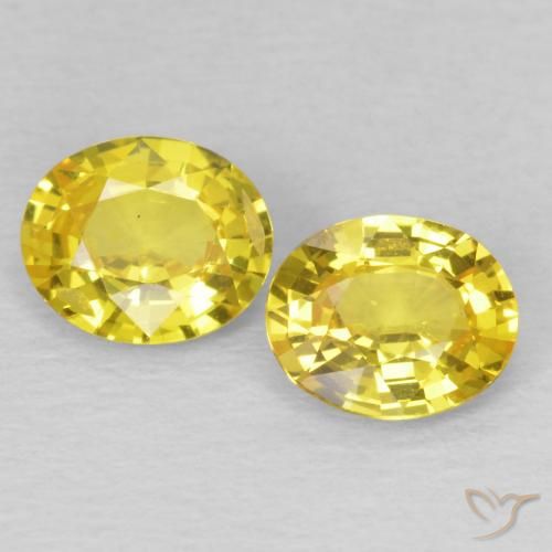 Gemme di Zaffiro Giallo cibernetico naturale da 1.33 ct, Ovale, VS