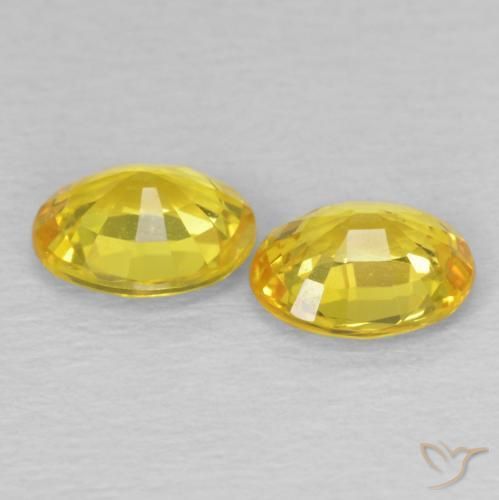 Gemme di Zaffiro Giallo cibernetico naturale da 1.33 ct, Ovale, VS