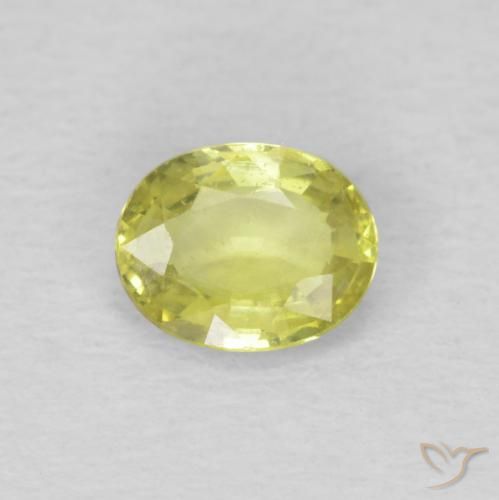 0.50ct Naturale Limone giallo Zaffiro, Ovale, VS